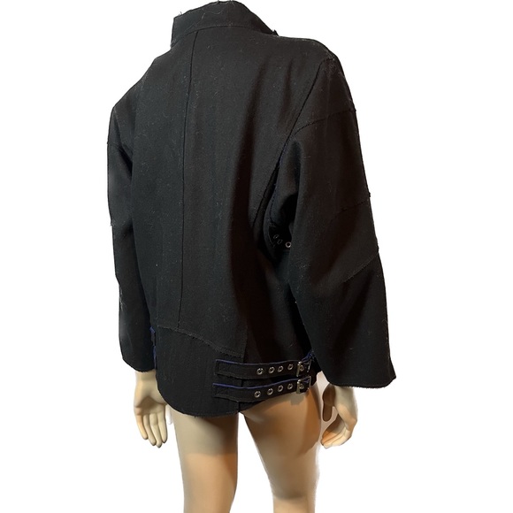 NWOT Diesel Moto Jacket in Black Wool with blue lining - Picture 10 of 16